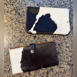 Jill Homestead Cowhide Wallet and Pouch Set